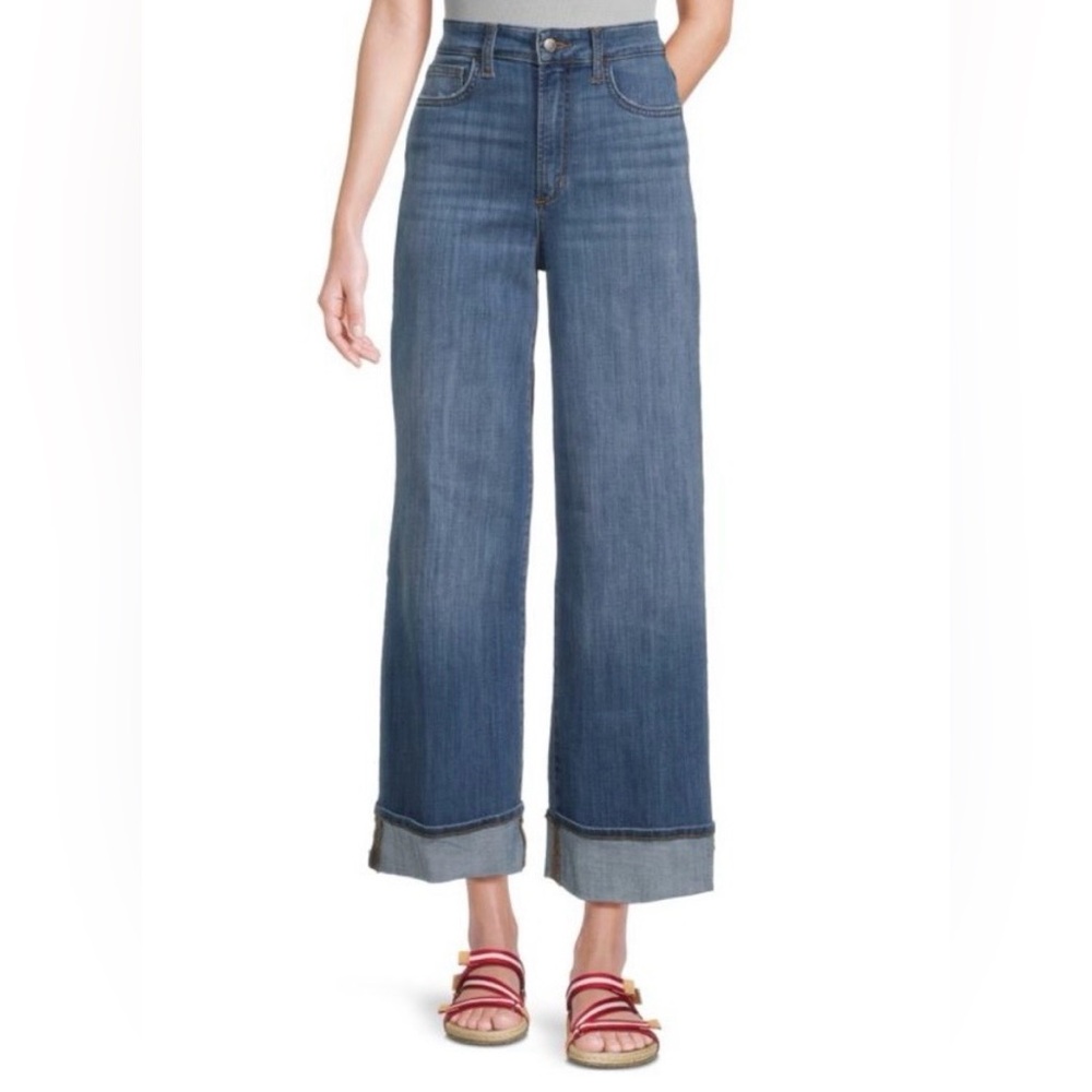 Joes Jeans Womens 28 Greta High Rise Cuffed Wide Leg Trousers Trendy Preppy Boho
